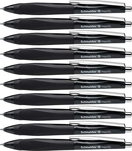 Schneider 135301 Haptify Kugelschreiber (Strichstärke Mittel) 10er Pack schwarz