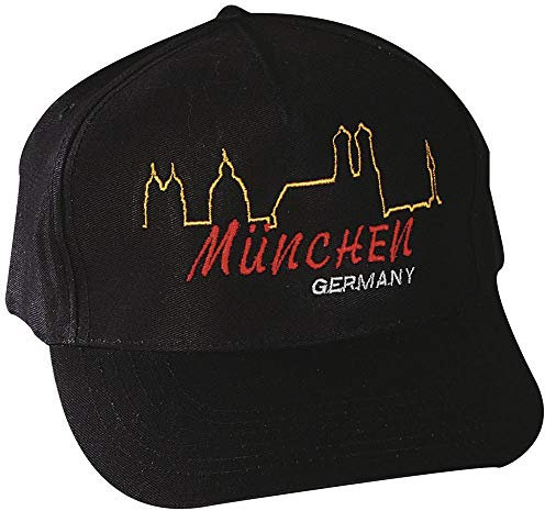 Fan-O-Menal Baseballcap mit Einstickung - Silhouette Stadt München - 68085 schwarz