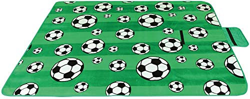 Bestlivings Picknickdecke wasserabw. mit Fotodruck, Auswahl: Größe - 170x130 cm Design - Fussball, Stranddecke Kofferraumunterlage Campingdecke