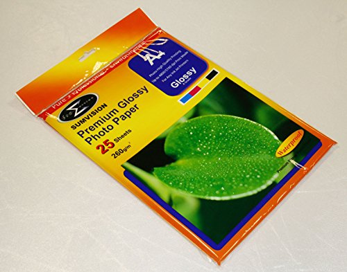 Sumvision Photo Picture Photograph Paper A4 260gm Glossy Photo Paper Premium Professional Gloss Finish Inkjet Printable Photo Paper 25 Sheet Pack.