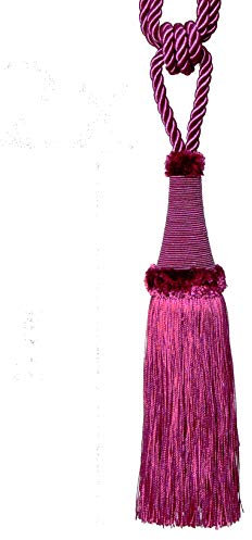 Mosel Avenue Art & Gobelin Studio (DE) Raffhalter 65 cm Quaste 22 cm mit Kordel Lila Violett Schmuckquaste Gardinen Vorhang Gardinenhalter Quaste Halter für Gardinen Barock Design