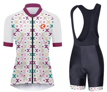 UGLY FROG Damen-Fahrradtrikot-Set, Sommer-Kurzarm, Mountainbike-Shirt und Shorts für MTB-Anzug, Fahrradbekleidung