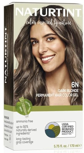 - Natural Tint Permanent Hair Dye 6 N, Dark Blonde, 5.98 fl oz (170 ml) 1er Pack(1 x)