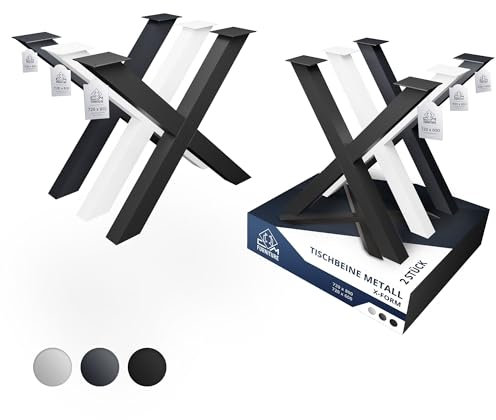 CM Furniture TISCHBEINE Metall Anthrazit X-Form Tischkufen Höhenverstellbar Modern Design Tischfüße/Tischgestell für Konferenztisch Esstisch Schreibtisch Outdoor Möbelfüße 2 Stück 72x60 cm