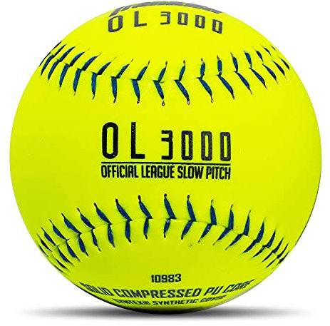Franklin Sports Softballs-12 Tournament for Practice Official Size + Weight-1 Pack 30,5 cm Slowpitch Turnier-Softbälle – ideal zum Üben + Training – offizielle Größe + Gewicht – 1 Packung, gelb, 12.0