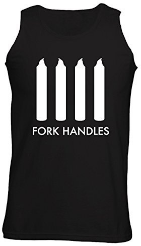 Mens Fork Handles Four Candles Funny Comedy Sketch Vest Tank Top Black (XXL)