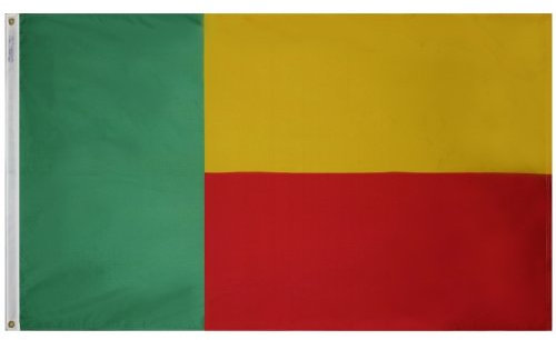 Annin Flagmakers Model 192114 Benin Flag Nylon SolarGuard NYL-Glo, 2x3 ft. 100% Made in USA to Official United Nations Design Specifications