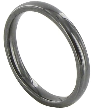 LES POULETTES BIJOUX Bague Anneau de Céramique Noire - 3mm