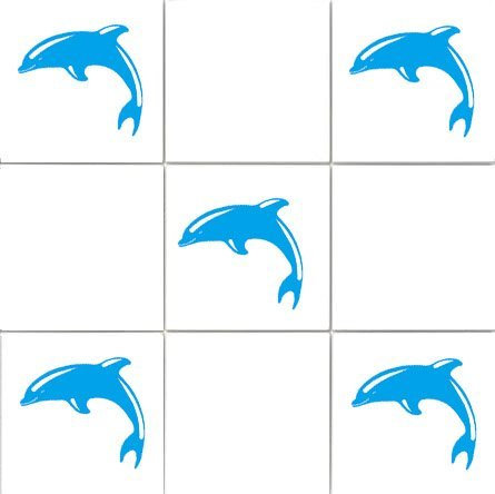 'Dolphins' Bathroom Tile Sticker Set x36 stickers (OLYMPIC BLUE)