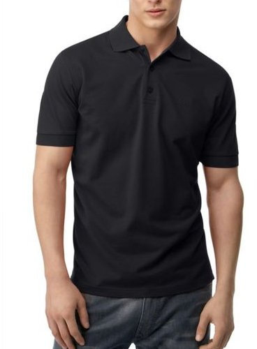 Large Black Quality Polo Shirts with Front Placket and Button Ideal for Work wear or Casual wear