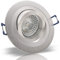 trendlights24 Noble Decken Einbauleuchte 1x Alu Silber rund 12V Niedervolt GU5.3 schwenkbar - ohne Leuchtmittel - Aluminium Einbaustrahler Einbauspot