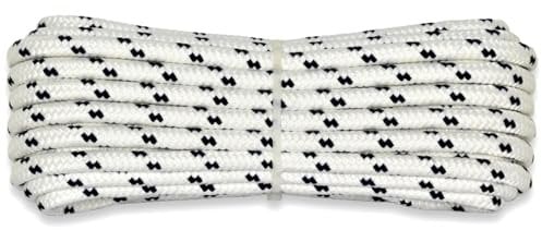 Corderie Italiane 006000471 Treccia mare multiuso giardino e fai da te, stabilizzato ai raggi U.V. resistente a intemperie e agenti atmosferici, 8 mm, 20 mt, colore bianco con spia blu