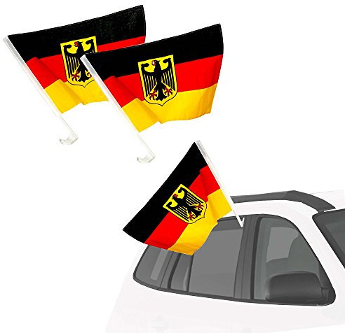 Mianova Fanartikel Autofahne für Fussball WM & EM 2 Stück - Deutschland mit Adler