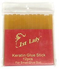 1st Lady © (12 Pack) (Brown, Black, Amber - Transparent, Solid Yellow) Professional Hair Extensions Bond Keratin Small Glue Gun Sticks (Solid Yellow)