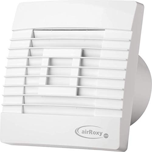 Badventilator Badlüfter mit Jalousie/Lamellen Lüfter Ventilator weiß Front Ø 120 mm 12 cm PrestigeS Wandlüfter Ventilator Einbaulüfter Bad Küche Standart