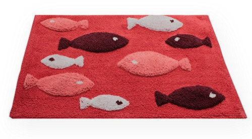 Haus und Deko Badezimmer Teppich eckig Fisch Duschvorleger Badematte Badteppich Badvorleger #1552 rot 60x120 cm
