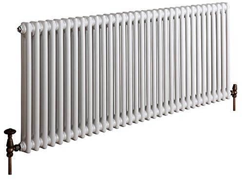 Milano Windsor White Cast Iron Style Horizontal Double Column Radiator - 600mm x 1505mm