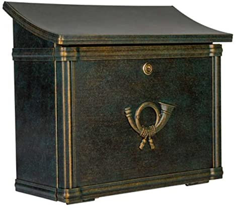 Heibi - Briefkasten Merito 64393-010 Edelstahl Grün / Gold patiniert