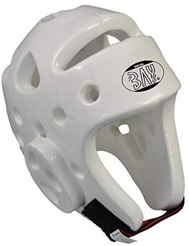 BAY® KLS Kopfschutz Kopfschützer Headguard Kampfsport, Kickboxen, Taekwondo, Taek Kwon Do, TKD, weiß, Größe L
