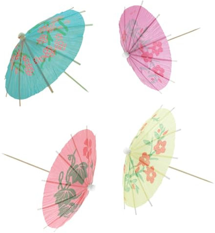 amscan 40117 Regenschirm-Dekopicker, 20er Pack, Bunte Schirmchen, 10cm