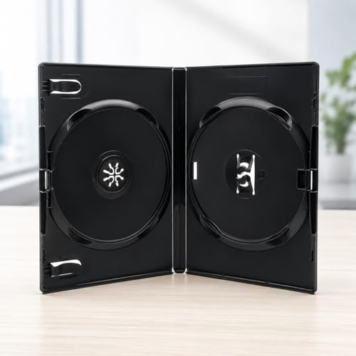 Vision Media 50 X Amaray Black Double DVD Case