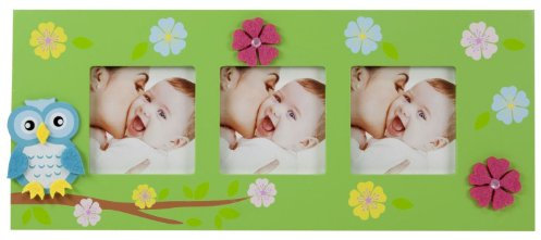 Goldbuch 10703 Bilderrahmen Kleine Eule für 3 Bilder, grün