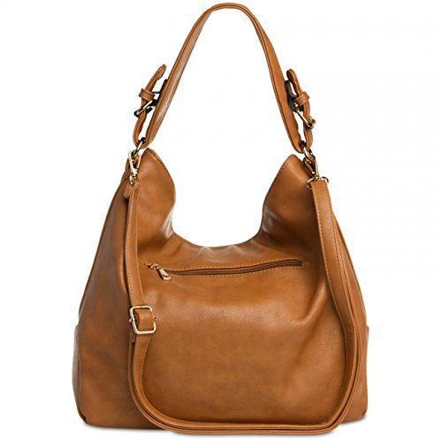 Caspar TS940 Damen Schultertasche, Farbe:cognac