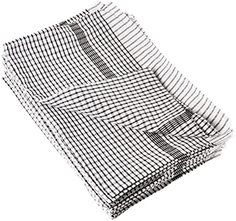 Vogue Wonderdry Tea Towels Black - 760x510mm 30x20 (Pack 10) | Generous 30x20 inch size provides excellent coverage, with a durable weave built for heavy-duty commercial kitchen use.