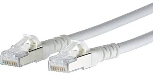 METZ Connect 1308451088-E RJ45 Netzwerkkabel, Patchkabel CAT 6a S/FTP 1.00m Weiß mit Rastnasenschut