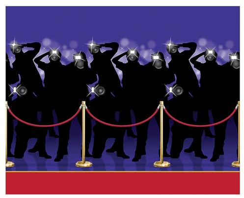 A Beistle Creation 52103 Paparazzi Backdrop, Plastic, Multicolored