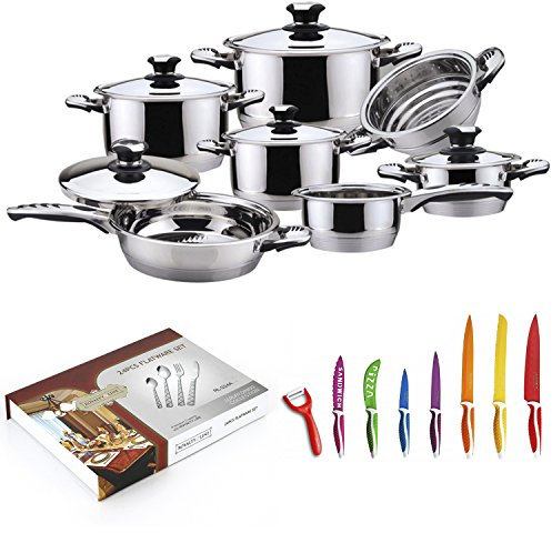 Batteria di Pentole Bavaria / Royalty Line Posate e Coltelli 44 Pezzi