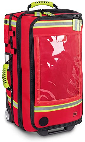 ELITE BAGS - EMERAIR Trolley Notfallkoffer | rot | inkl. Modultaschen | für die umfangreiche Ausstattung