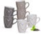Süße Herz Tassen 6er Set in weiß, beige, grau - Tassenset in 250ml für Kaffee, Cappuccino oder Teetasse - Schöne Keramik Henkel Kaffeetassen spülmaschinenfest und mikrowellengeeignet als Geschenk