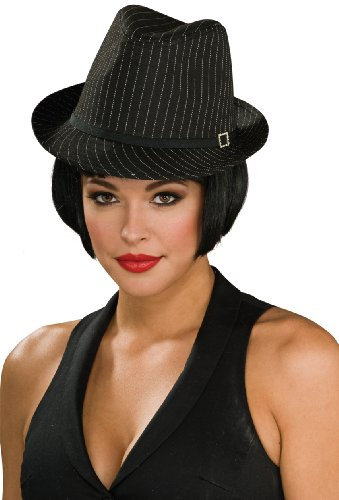 Rubies Kost-me 180278 Nadelstreifen Fedora-Hut-Black-White Stripes Erwachsene