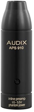 Audix APS-910 In-Line Phantom Power Adapter – XLR Connector for Electret Condenser Microphones in Studio & Live Applications