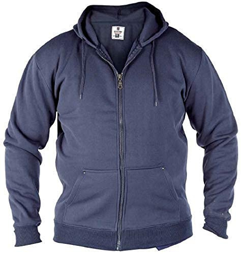 Rockford Mens Plain Zip Hooded Sweat Shirt in Navy in 3XL