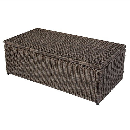 Mendler Modulares Poly-Rattan Alu-Sofa RomV 37x111x58cm - naturgrau, Couchtisch, PE-Platte