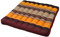 Wilai Kapok Thaikissen, Yogakissen, Massagekissen, Kopfkissen, Tantrakissen, Sitzkissen - Braun/Orange (Sitzkissen 50x50x7-81119)