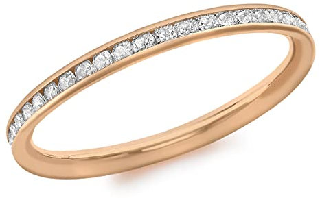 CARISSIMA Damen Ring 9k (375) Rotgold Zirkonia Band - Größe L