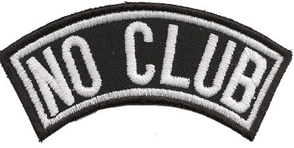 Biker Rankpatch Aufnäher - NO CLUB Rangabzeichen Patches zum aufnähen/aufbügeln l No Motorradclub Kutten Aufbügler Bügelbilder für alle Stoffe l Sticker Applikation l 90x40mm