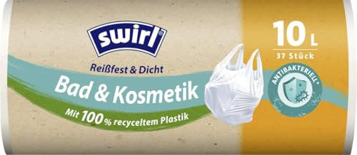 Swirl Lot de 37 sacs poubelle avec poignée de transport 10 l