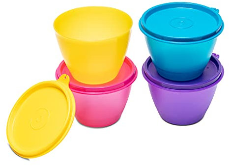 Tupperware Lot de 4 récipients en plastique Multicolore 450 ml