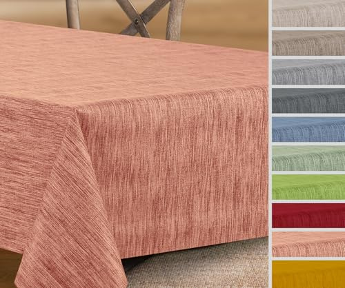 Wachstuchtischdecke rund oval eckig, Georginias Tischdecke abwischbar, Farbe und Größe wählbar (Oval 140 x 180 cm Terra)