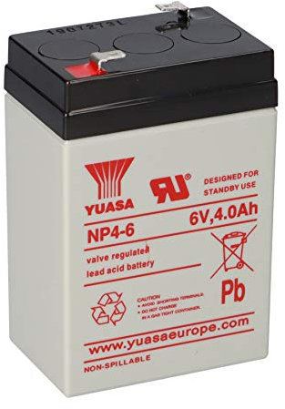 Yuasa Original Bleiakku NP4-6, Lead-Acid, 6V