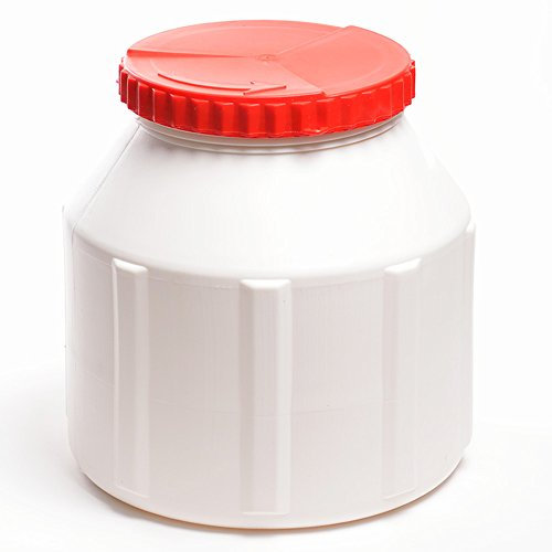 wellenshop Weithalsfass 15 Liter mit Schraubverschluss Kunststoff PE Weiß Rot Wasserdicht Kanutonne Fass Tonne Boot Aufbewahrung