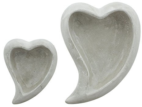 Steingut-Schale Herz, 2er Set