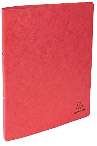 Exacompta 54255E Ringhefter aus starkem Colorspan-Karton für DIN A4, 2-O Ring 20 mm breit rot ideal für Schule und Büro Ringordner Ringbuchordner