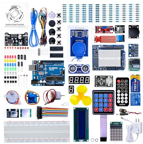 ELEGOO UNO R3 Project Most Complete Starter Kit with Tutorial Compatible with Arduino IDE (200+ Components)