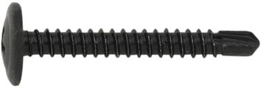 INDEX Fixing Systems TAEN - Pack de 500 tornillos autotaladrantes de cabeza alomada baja, huella Phillips y arandela estampada (recubrimiento cincado, 4,2 x 32 mm) color negro