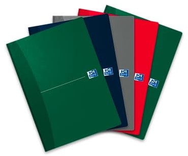 Oxford broschiertes Buch A4, kariert, 192 Seiten, 4 Farben, 5 Stück